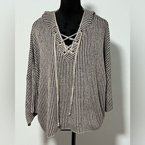 POL Black and Cream Striped Sweater